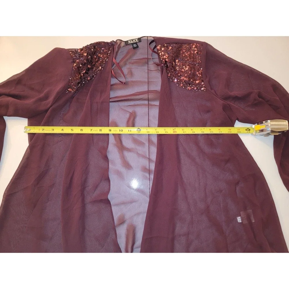 Sl Fashions Womens‎ Embellished Kimono Dress, Purple, 14W No Tie